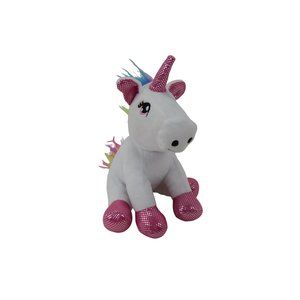 Scholastic Unicorn White Pink Rainbow Hair Plush 6" Stuffed Animal